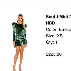 NBD SOLD OUT LIMITED velvet sparkly green dress!!!